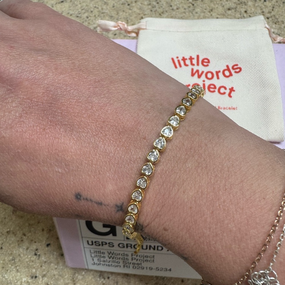 Little Words Project Bracelet with Crystals